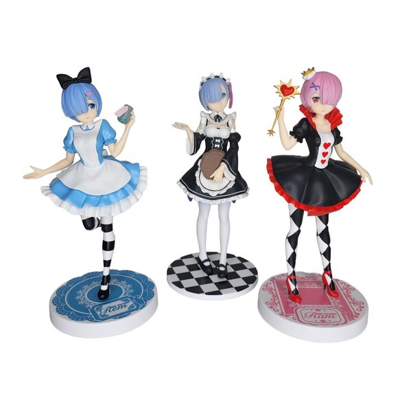 Rem Re:Zero from japan Alice In Wonderland Inspired Collectible Figures Set Of 3 - Picture 13 of 13